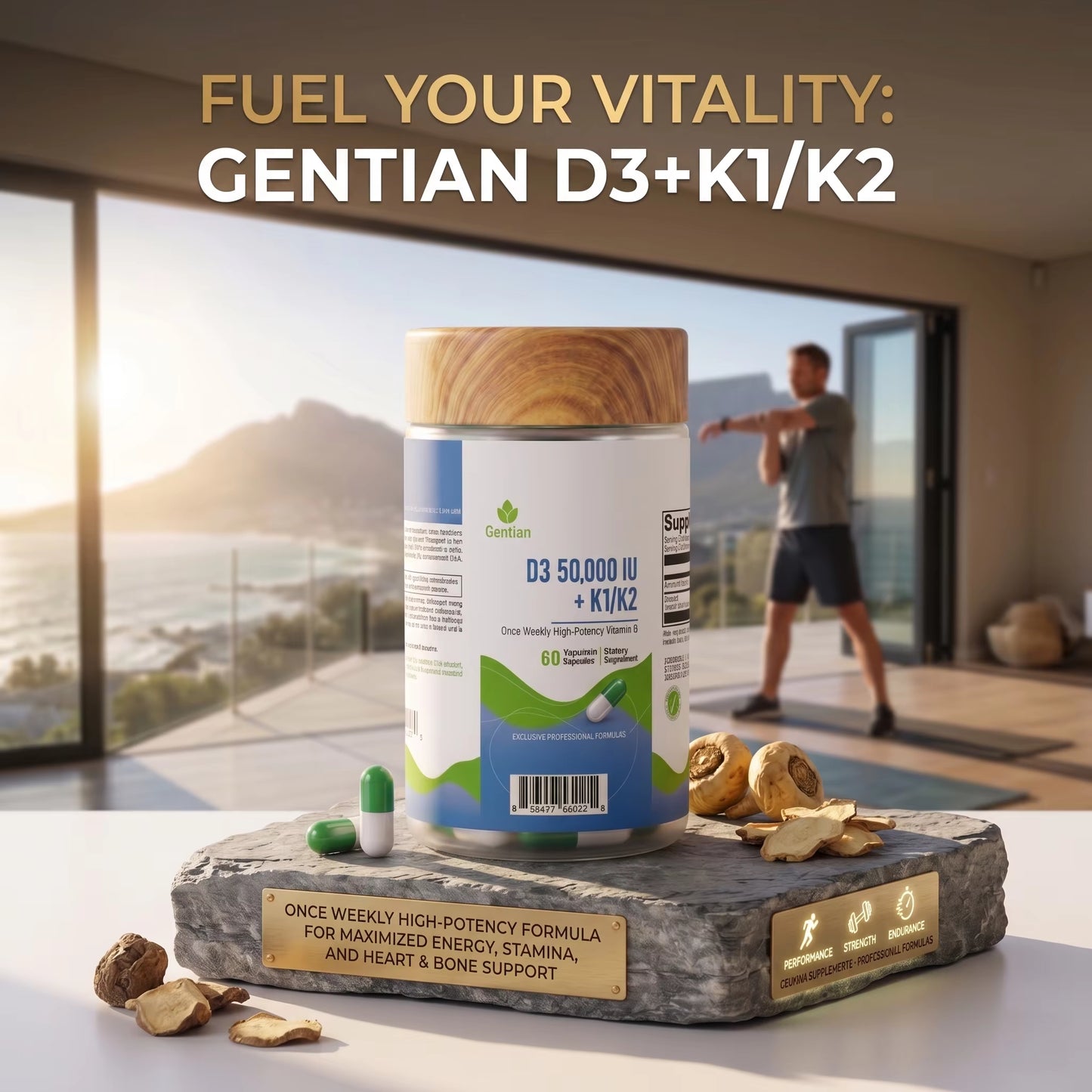 OEM ODM Vitamin D3 50000 IU + K1 K2 Capsules | Weekly High Potency Bone Heart Vascular Health Support Adult Vegetarian Health